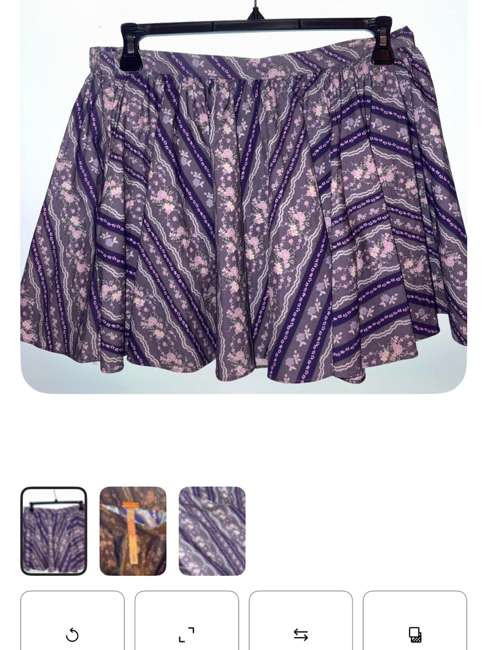 Free People Lavender and Pink Floral Circle Skirt